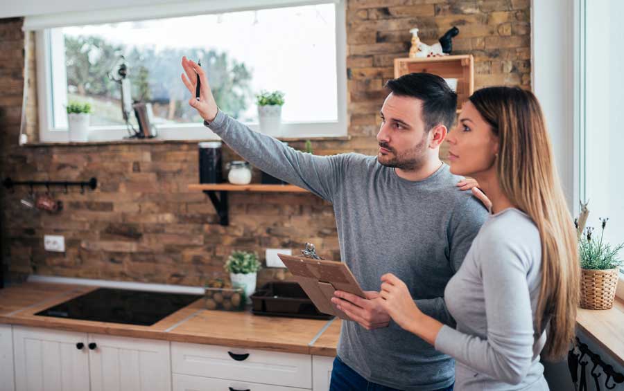 Couple planning new kitchen with funds released from a remortgage